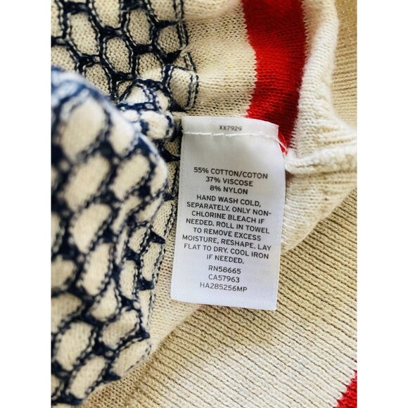 Halogen Red and Gray Striped Sweater Top Womens XXS 3/4 Length Sleeve - Picture 4 of 6